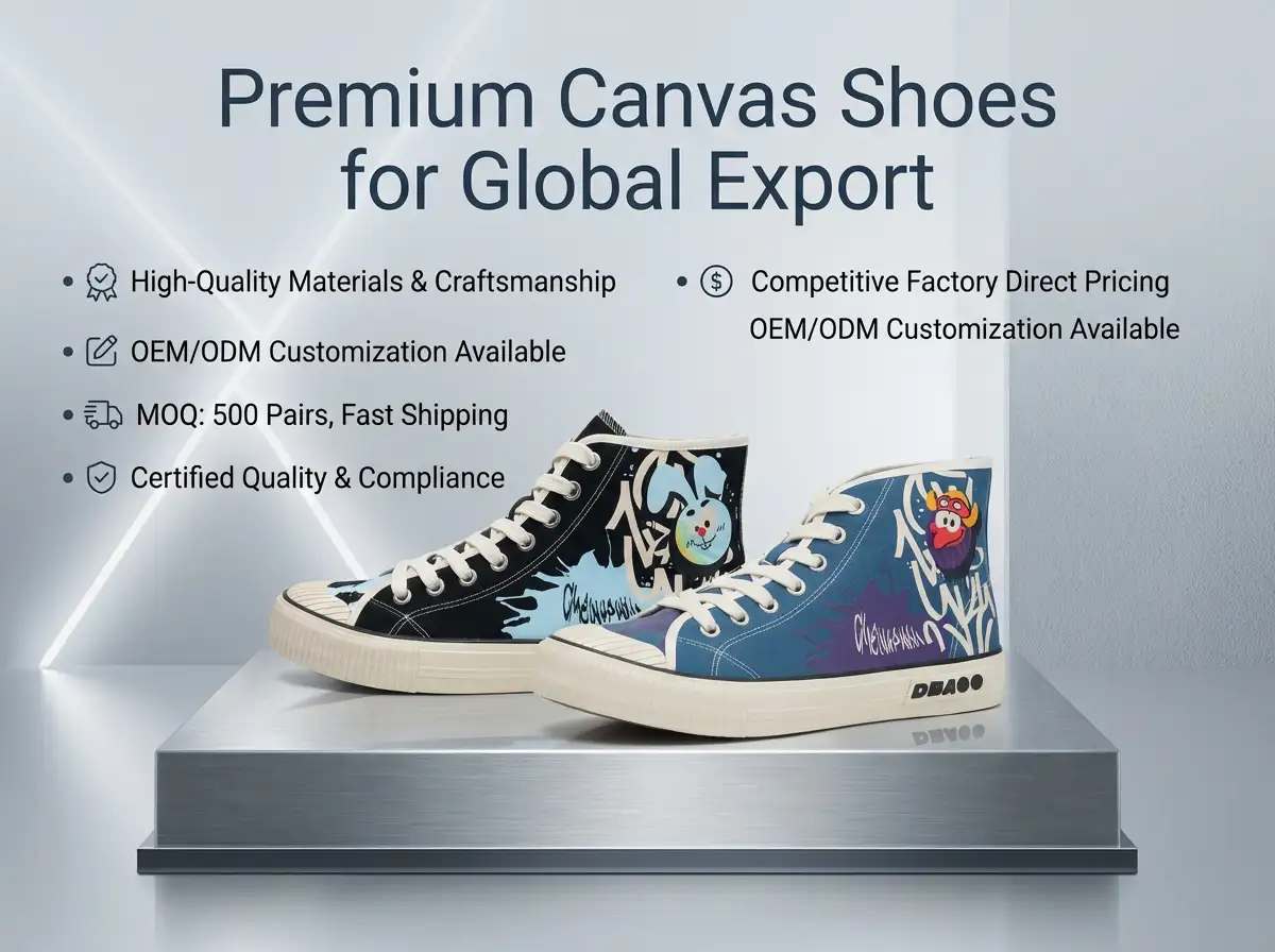 Entrepreneur inspecting small batches of custom canvas shoes in a design studio.