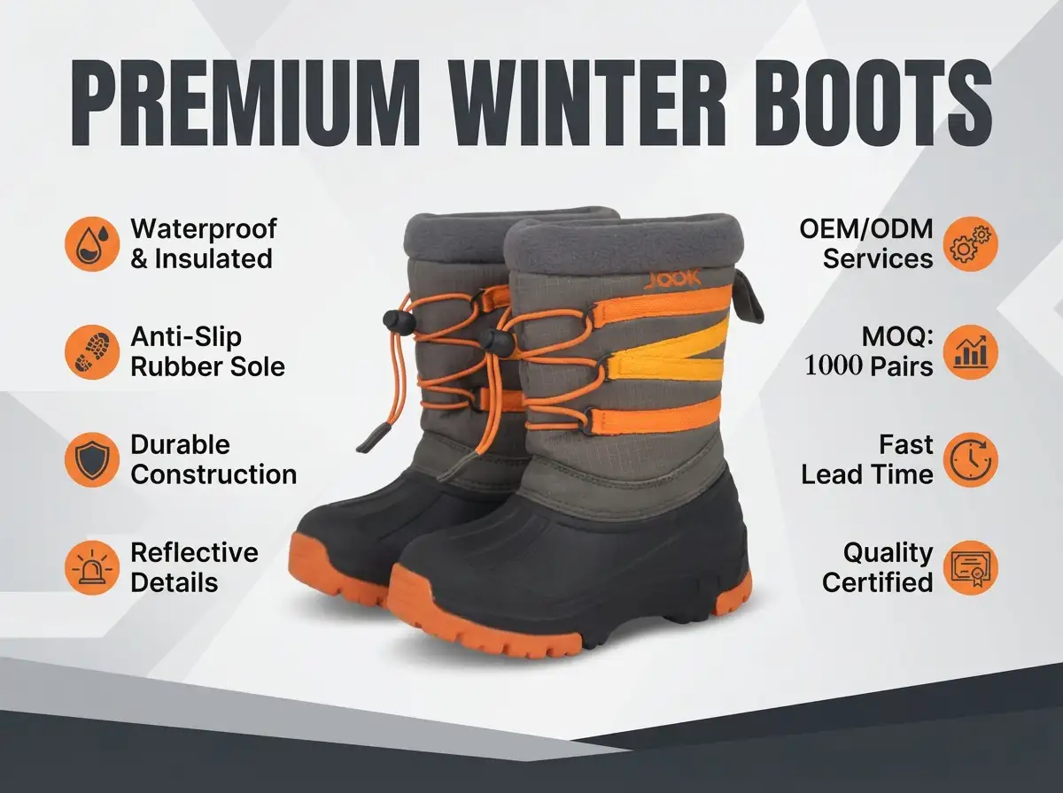 Stylish women's fashion boots arranged in a studio light box with fur coats and accessories in the background.