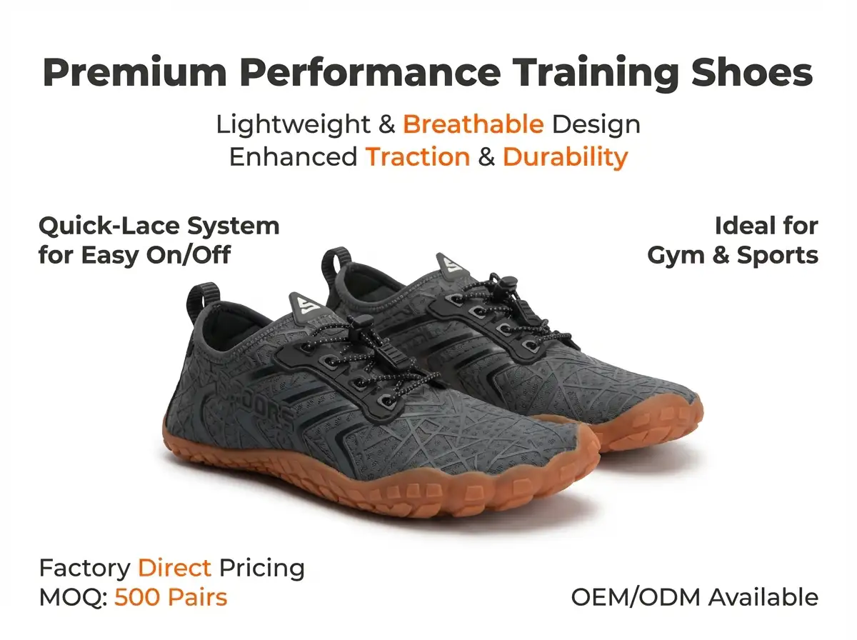 QC specialist flexing and weighing gym shoes during a durability test in the quality control lab.
