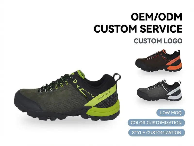 Logistics team loading boxes of wholesale hiking boots onto a truck at a distribution center.