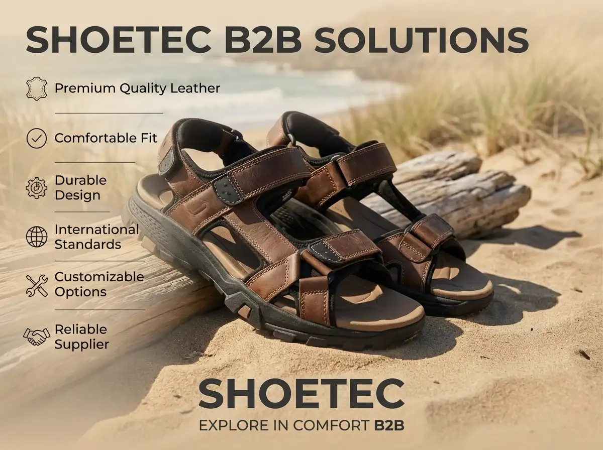 Designer selecting leather swatches and sketching customized sandal designs in a studio.