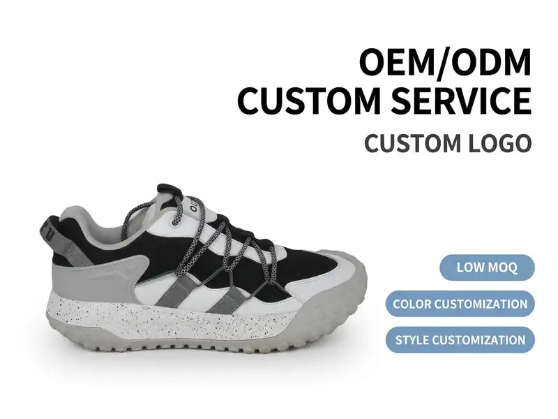Engineer weighing and bending lightweight trail running shoe components to test flexibility in a workshop.