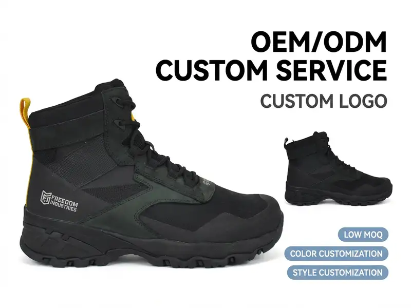 Logistics team overseeing palletized shipments of trekking boots being loaded onto transport trucks