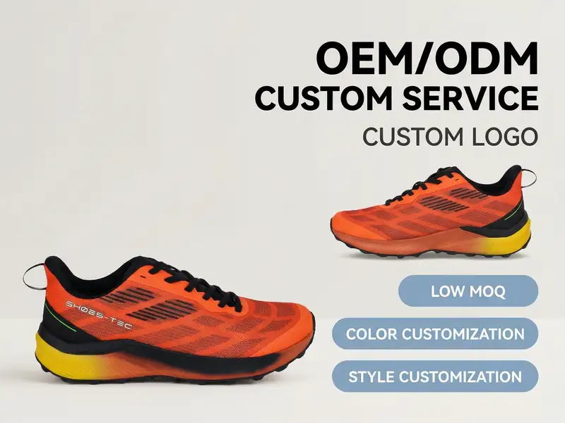 Engineer demonstrating the water-repellent test on a Gore-Tex-lined waterproof hiking shoe under lab lighting.